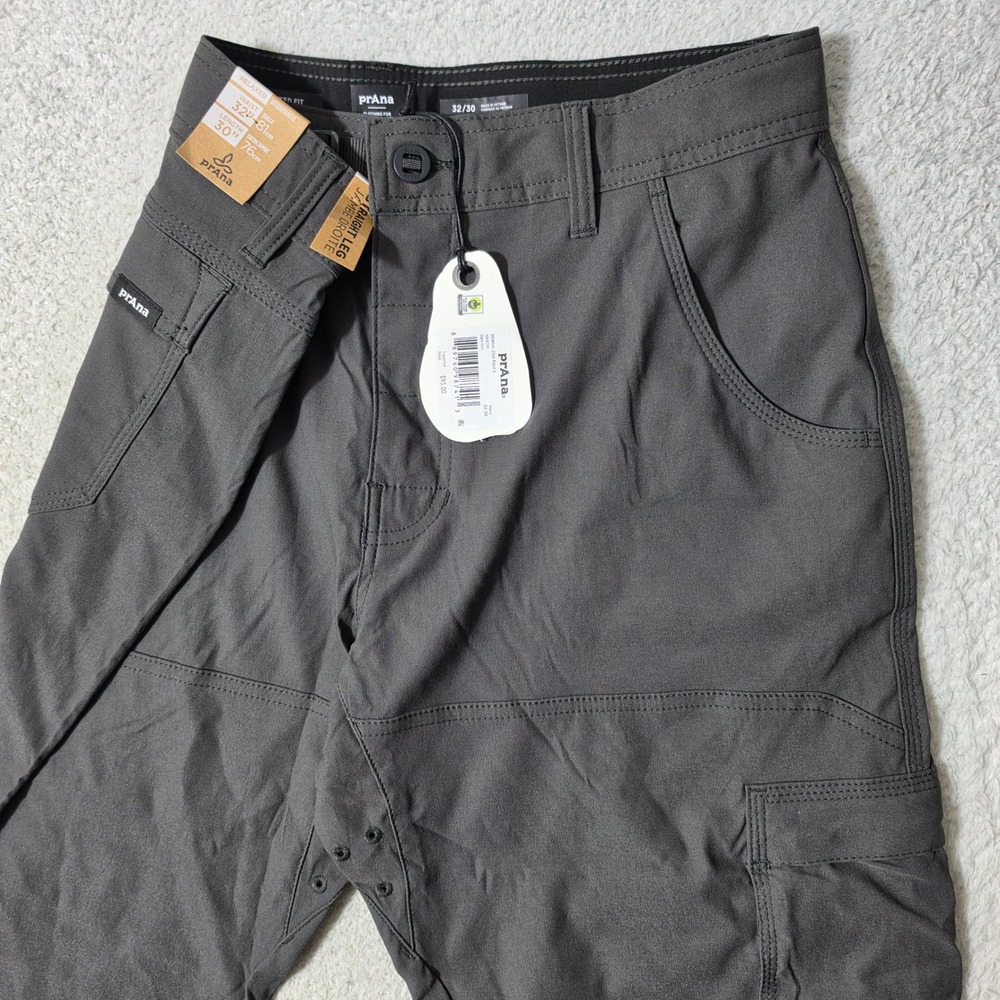 NEW! Prana Stretch Zion Pant II Men 32/30 Dark Iron Relaxed Straight Leg Stretch